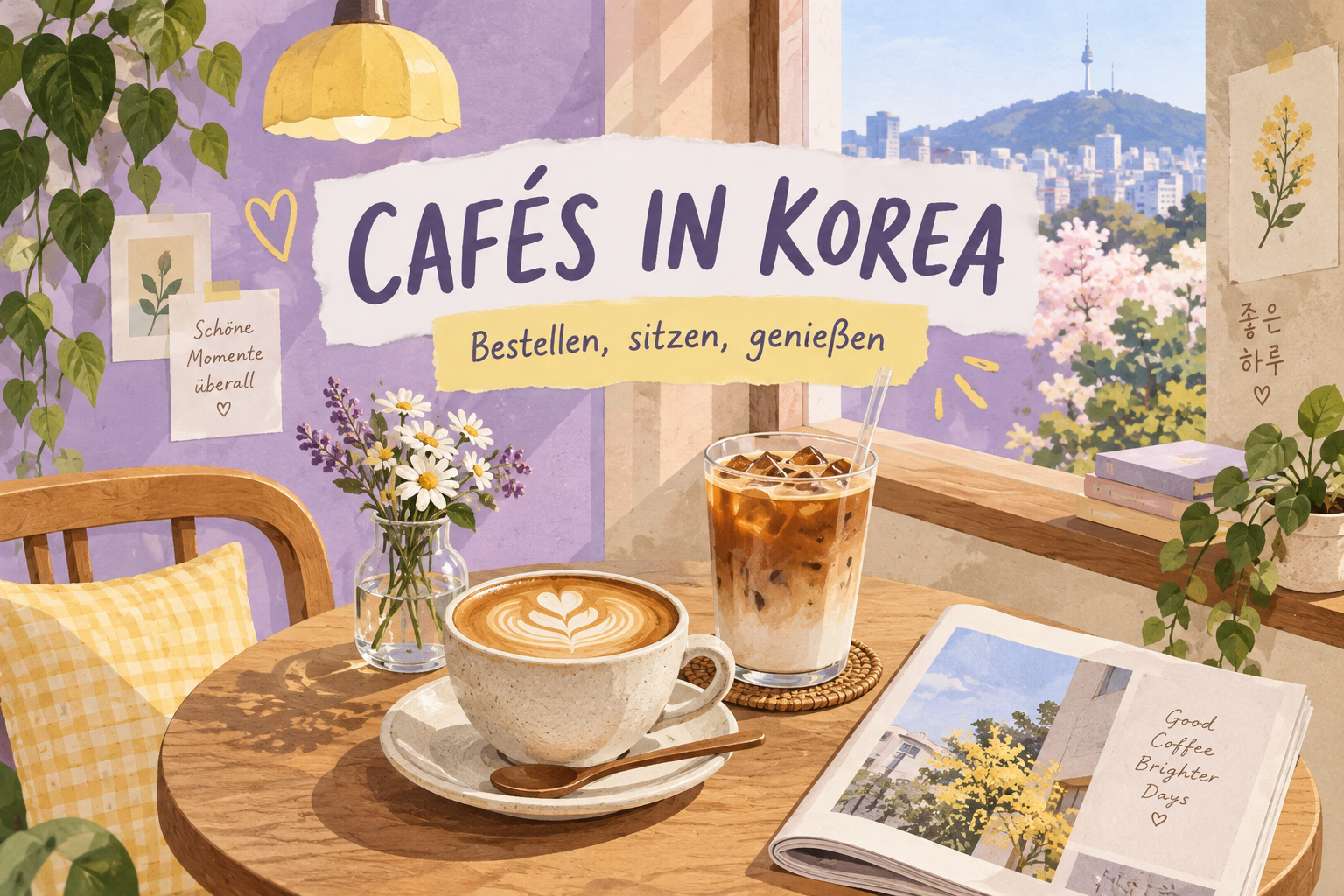 Cafés in Korea: illustrierter Guide für deine entspannte Cafézeit
