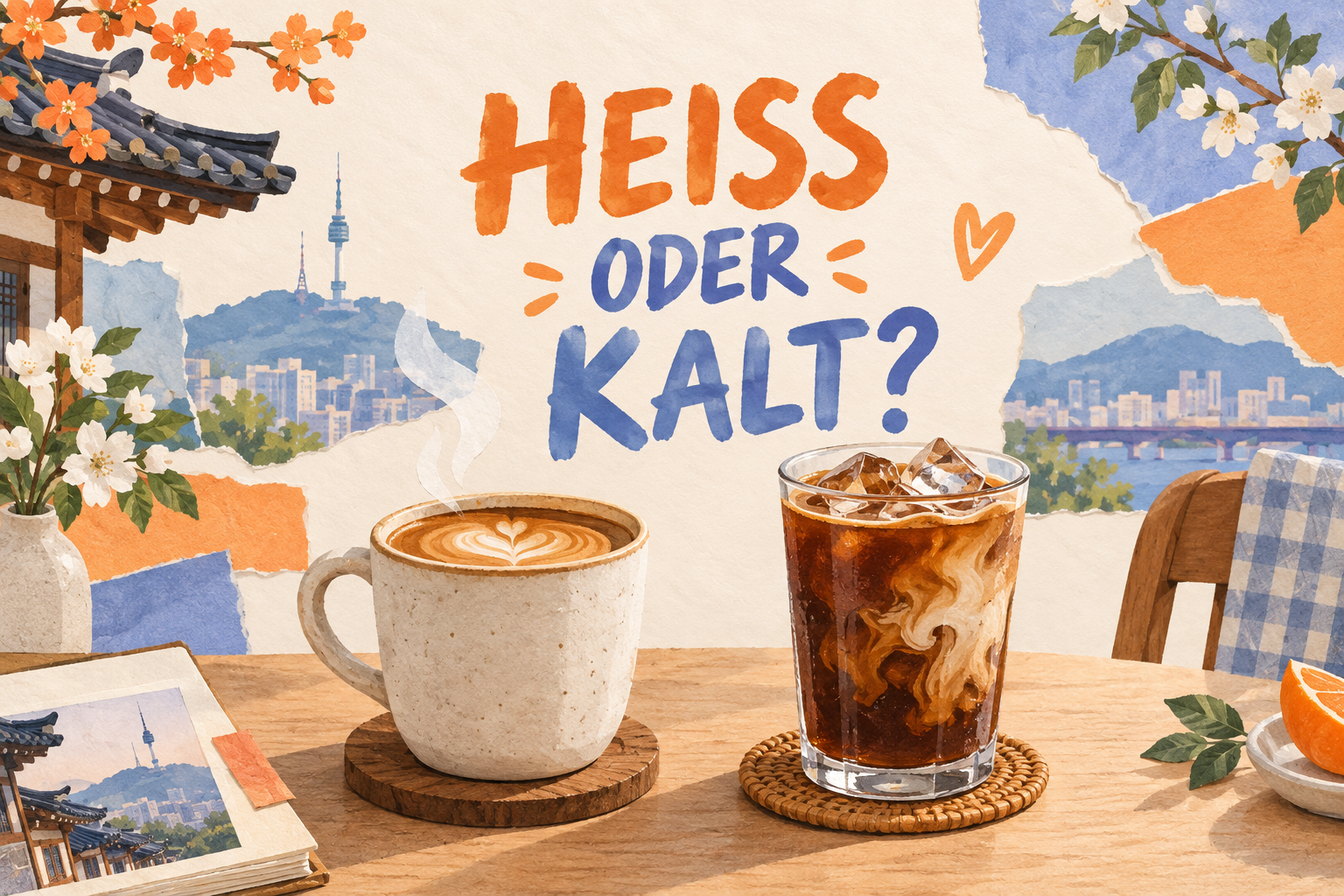 Heiß oder eisgekühlt im koreanischen Café bestellen