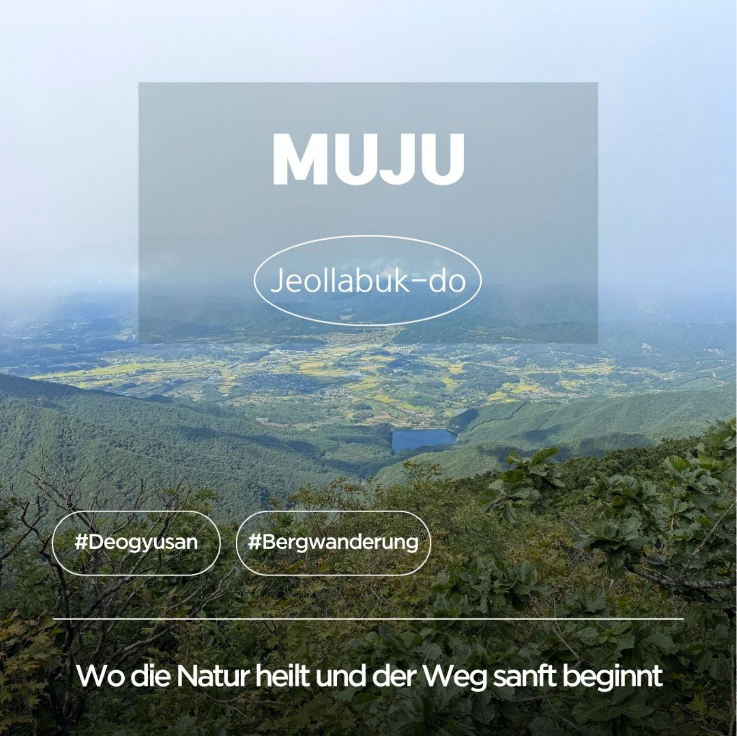 Deogyusan bei Muju: grüne Berghänge und Blick ins Tal