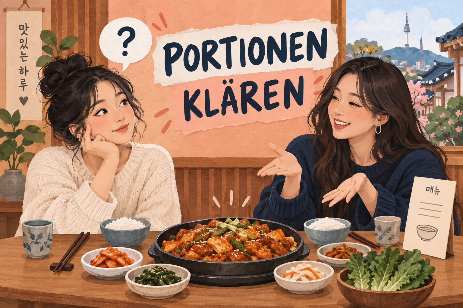 Restaurant in Korea: Portionsgrößen gemeinsam klären