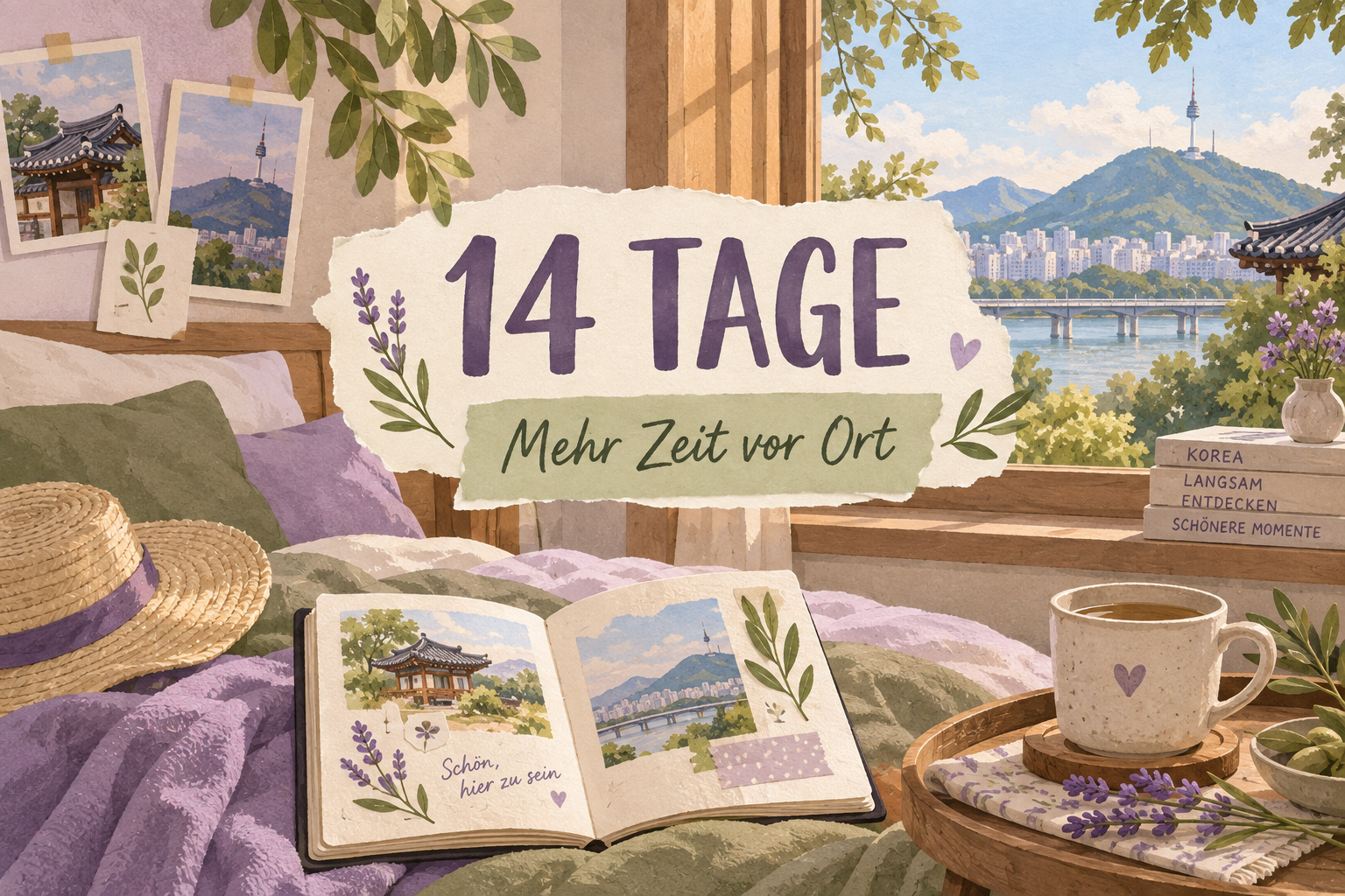 Korea-Reiseroute für vierzehn Tage als Illustration