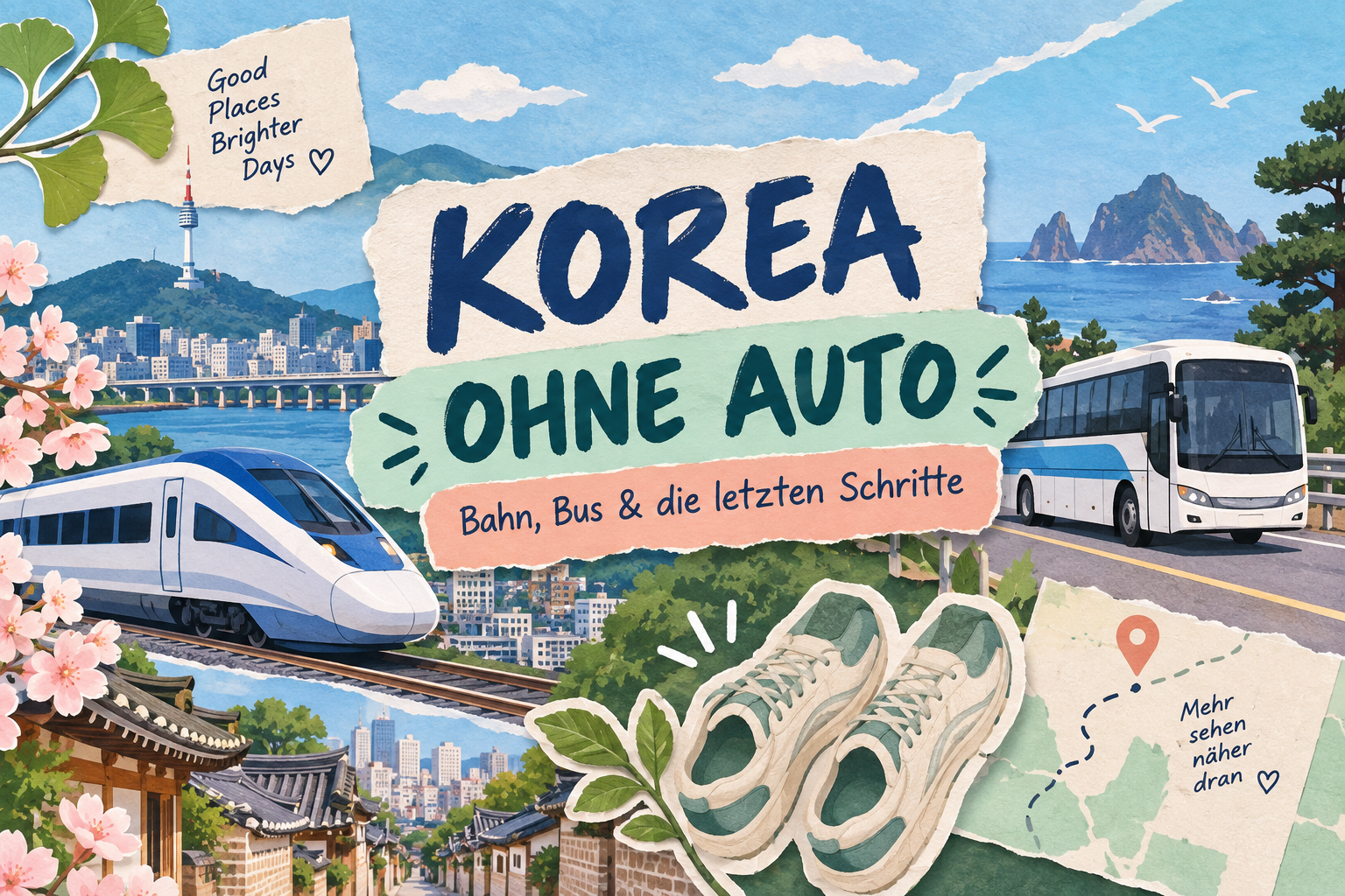 Korea ohne Auto: illustrierter Guide für Bahn und Bus