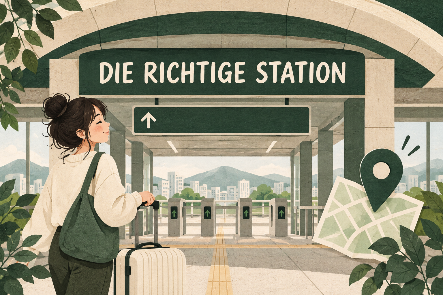 Korea ohne Auto: Orientierung am Bahnhof als Illustration